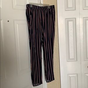 H&M NWT Red and Blue Striped Pants Sz 12